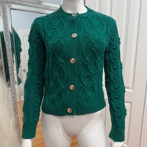 LOFT Teal Button-Up Cardigan